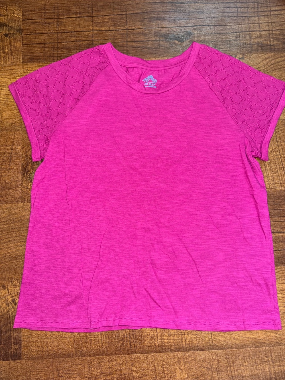 Thereabouts Pink Short-Sleeve Tee with Eyelet Sleeves XXL